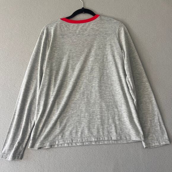 The Grinch Pajama Top Women's Large Gray Red Sleep Lounge Holiday Christmas - Picture 2 of 4